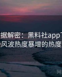 0171. 数据解密：黑料社app下载官网抄袭风波热度暴增的热度密码