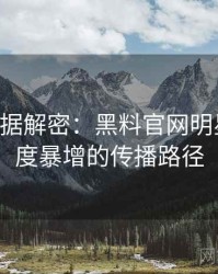 0426. 数据解密：黑料官网明星八卦热度暴增的传播路径