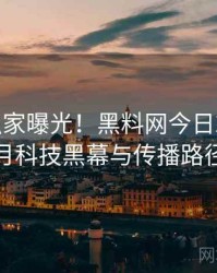 0566. 独家曝光！黑料网今日2024年9月科技黑幕与传播路径