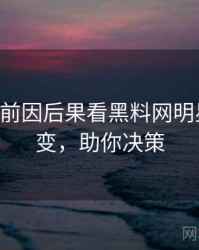 0055. 从前因后果看黑料网明星八卦演变，助你决策